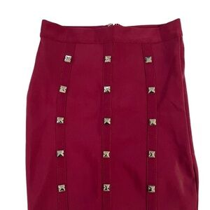 12 th Solid Pencil Skirt Burgundy‎ Women